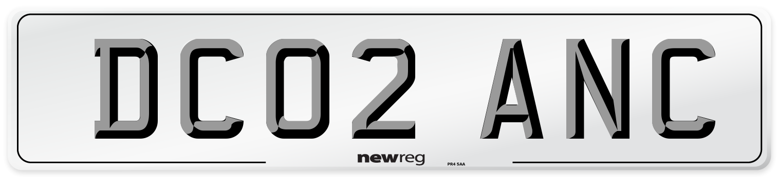 DC02 ANC Number Plate from New Reg